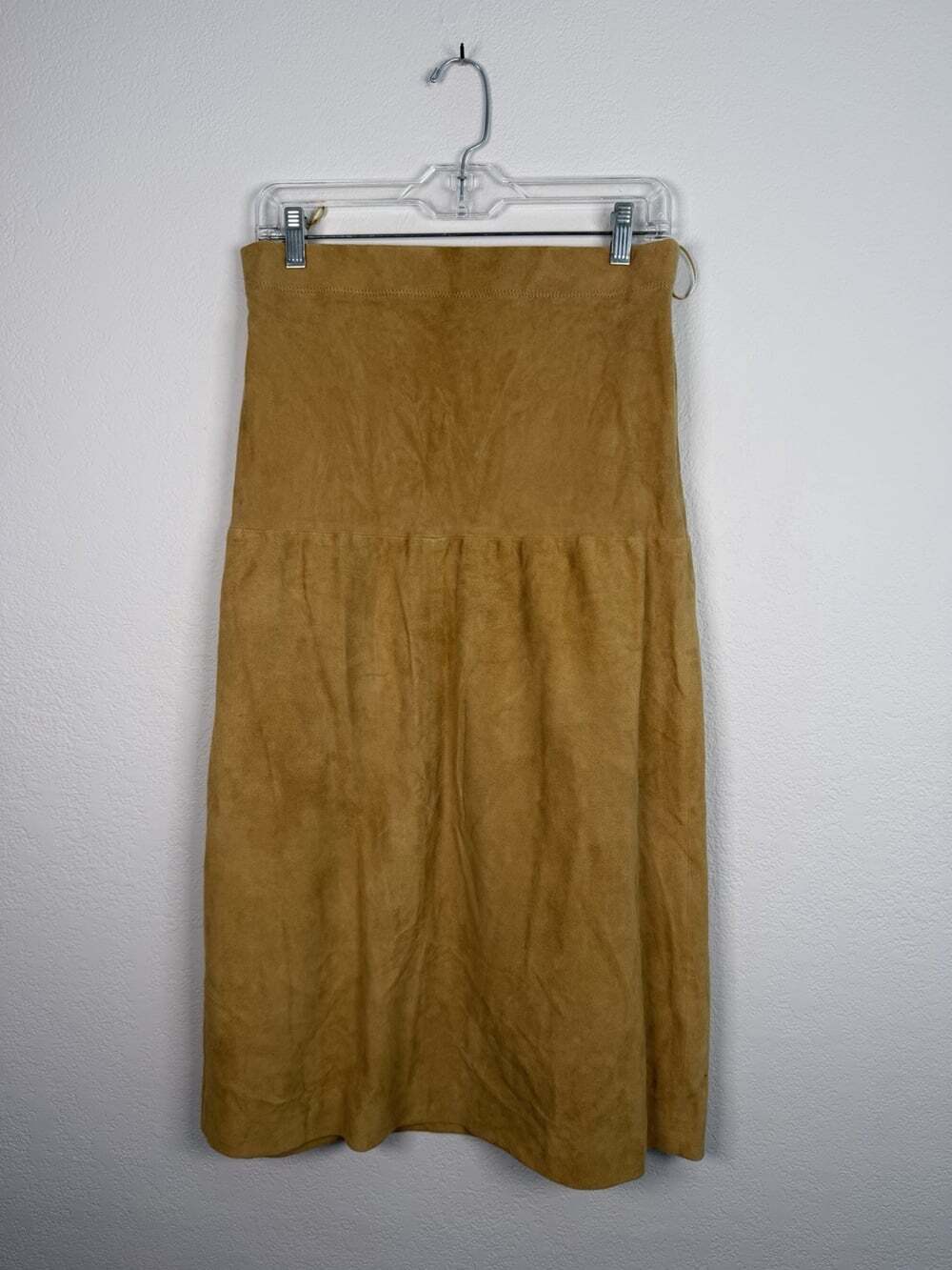 Joseph Sacha Skirt Suede Stretch Size 42 Taupe / Camel NWT 100% Lamb skin